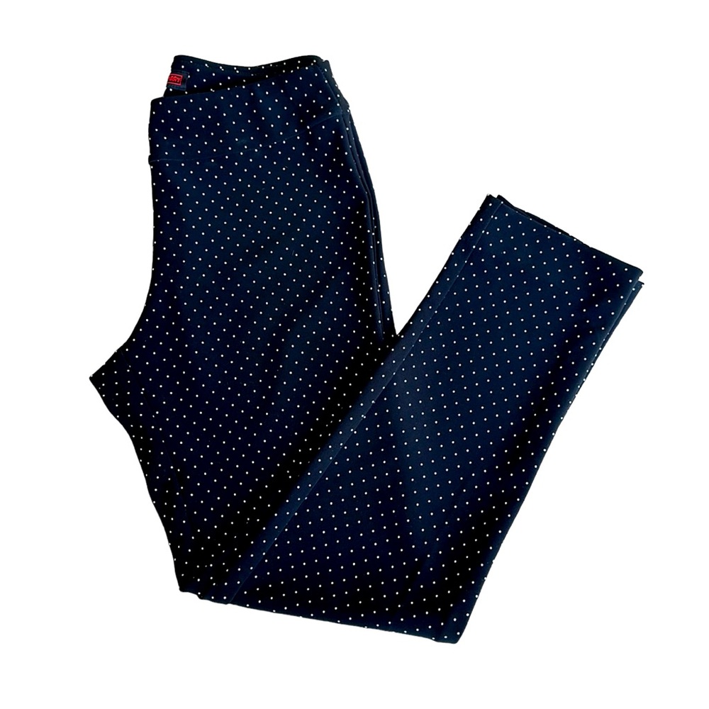 KRAZY LARRY black with white dots, size 2 pants, EUC